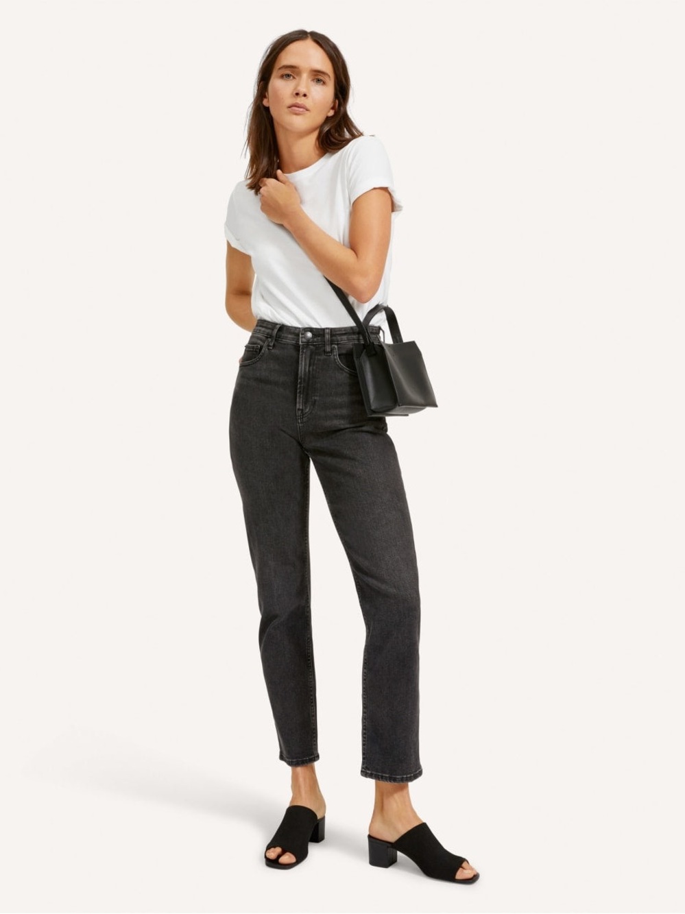 Everlane The Glove Mule in Reknit Size 6.5 Black Heel Sandal Neutral - Picture 2 of 15